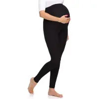 Merry Style MS-MS10-297-LE Dames Zwangerschapsleggings Leggings - Sport - Vrijetijdsbroek - Lang - Viscose - Sporbroek - Yogabroek - Zwart - 3XL