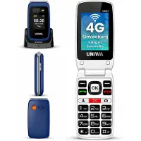 Uniwa V202T Senioren Telefoon 4G - Klaptelefoon - Grote Toetsen - SOS Noodknop - GSM Dumbphone - Blauw