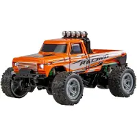 Amewi Oranje Brushed 1:64 RC auto Elektro Monstertruck Achterwielaandrijving RTR 2,4 GHz Met lichteffect, Incl. accu en laadkabel