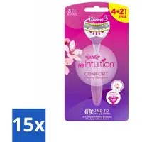 Wilkinson 15 x - Wegwerpscheermesjes - Xtreme 3 My Intuition - Comfortabel - 6 mesjes - Voordeelverpakking - 15 stuks