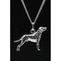 MOOYE ® - Collectie Zilveren Dalmarische hond ketting hanger - groot