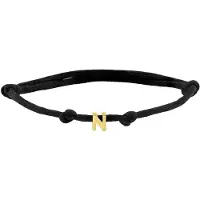 The Jewelry Collection Goud Armband satijn letter N 4700042