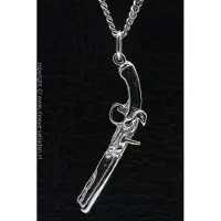 MOOYE ® - Collectie Zilveren Pistool antiek Frans ketting hanger