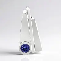 Cavill - Blauwe Tanzaniet Hanger Rond 0,255 ct - 925 Sterling Zilver met Palladium - Elegant Modern Sieraad - Edelsteen uit Tanzania