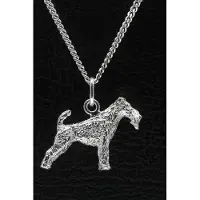 MOOYE ® - Collectie Zilveren Fox terrier draadhaar ketting hanger - groot