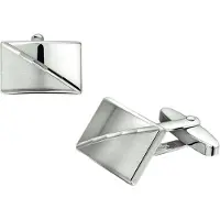 TFT Manchetknopen Poli/mat Gediamanteerd Zilver Gerhodineerd 12,5 mm x 18,5 mm
