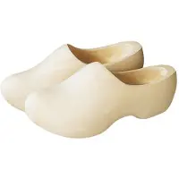 Gevavi VV Houten Klomp Volwassen Maten Wit Geschuurd | | Maat 30 cm