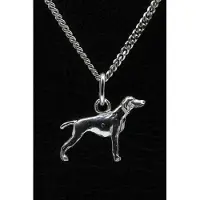 MOOYE ® - Collectie Zilveren Weimaraner korthaar ketting hanger - klein