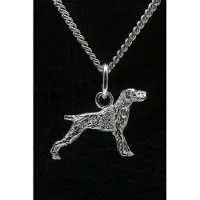 MOOYE ® - Collectie Zilveren Duitse staander draadhaar ketting hanger - klein