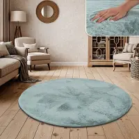 Paco Home Hoogpolig vloerkleed woonkamer kunstvacht superzacht effen 160 cm Rund