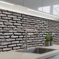 KitchenYeah Keuken achterwand 150x60 cm - Spatscherm zelfklevend Bestraat - Robuust - Muur - Stenen - Muurbeschermer - Spatwand fornuis