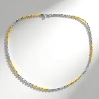 Cavill - Tweekleurige Zilveren Halsketting - 925 Sterling Zilver - 40 cm - Elegante Dames Ketting - Fijne Schakels - MONOSONO COLLECTION