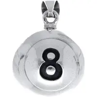 MOOYE ® - Collectie Zilveren Biljartbal snooker 8 XL kettinghanger
