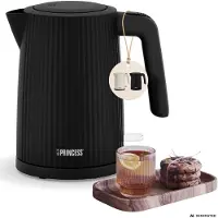Princess Waterkoker Wave 236058 - Retro - 1.7 liter - BPA-vrij - Waterniveau indicator - 2200W - Zwart