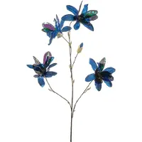 Emerald - Kunstbloem Magnolia glamour 120cm blauw - Kunstplant voor binnen