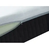 Vente-unique Set 140 x 190 cm bedbodem met opbergruimte wit + hybride brandwerende matras met pocketveren in 9 zones, traagschuim en latex 28 cm dik - SLOMAS van YSMÉE