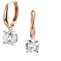 The Jewelry Collection Bicolor Gouden Klapoorringen zirkonia 4500655