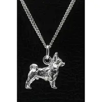 MOOYE ® - Collectie Zilveren Papillon vlinderhondje ketting hanger - groot