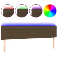 vidaXL Hoofdbord LED 160x5x78/88 cm stof donkerbruin