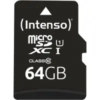 Intenso 3423595, 64 GB, MicroSD, Klasse 10, UHS-I, 90 MB/s, Klasse 1 (U1)