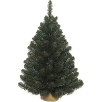 Triumph tree Groene Alpine kerstboom/kunst kerstboom met jute voet 90 cm - Kunstbomen/kerstbomen