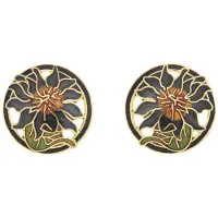 Behave - Oorringen dames - bloemmotief - groen - 2 cm