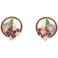 Behave - Oorclips dames - bloemmotief - rood - 2 cm