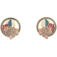 Behave - Oorclips dames - bloemmotief - bruin - 2 cm