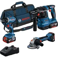 Bosch Professional 18V Toolkit - Combiset - GSR 18V-45 + GWS 18V-8 + GBH 18V-22 + 3x GBA 18V 4.0 Ah accu en GAL 18V-40 lader