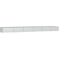 vidaXL Plantenbak verhoogd 600x80x45 cm gegalvaniseerd staal zilver