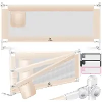 Kesser bedhekje - Bedhek Kinderbedhek voor kinderen Baby bedhek Valbeveiligingsbed voor Bed & boxspring - 180cm, Beige