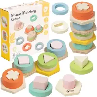 Classic World houten vormen sorteer spel educatief speelgoed kinderen.