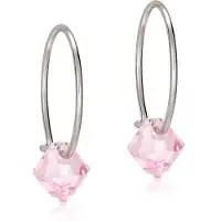 Blomdahl NT Ear Ring 14 mm, Bicone 6 mm Light rose
