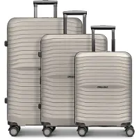 Stratic Gepäckstücke Shine 4 wielen Kofferset 3-delig met uitbreidingsplooi beige