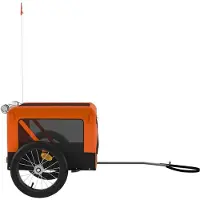 vidaXL Hondenfietstrailer oxford stof en ijzer oranje en zwart
