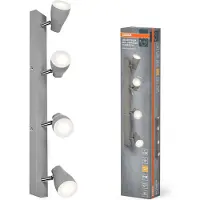 Osram plafondspot PEAR, grijs, 4-lamps, GU10-LED 2.700 K PEAR, alu / grijs / zink, Kunststof