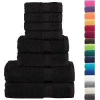 vidaXL 8-delige Handdoekenset SOLUND 600 g/m² zwart