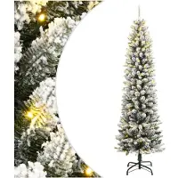 vidaXL Kunstkerstboom met 300 LED's en sneeuw 210 cm