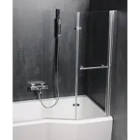 Hak Polysan ODESSA douchewand voor badkuip, breedte 970 mm, zilverkleurig, helder glas