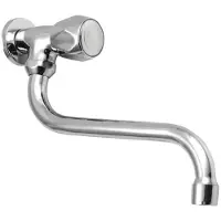 Hak Aqualine wandventil 1/2", met zwenkbare uitloop, chroom