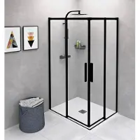 Polysan Altis Black Rechthoekige douchecabine 100x80cm, links/rechts-uitvoering, hoek