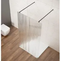 Gelco Vario Black Walk-in vrijstaande douchecabine, Nordic-glas, 140cm