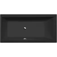 Polysan Cleo Rechthoekig bad 180x90x48cm, mat zwart