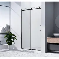 Hak Dragon Black Douchedeur 150cm, helder glas