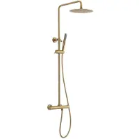 Sapho Combi-doucheset met thermostatische mengkraan, mat goud