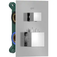 Hak Thermostatische inbouwdouchemengkraan, inbouwbox, 2 uitgangen, chroom