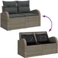 vidaXL Tuinbank Set 5 pcs 4-Seater Grijs poly rattan
