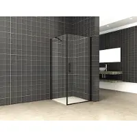 Wiesbaden Douchecabine Uni Klapdeur Vierkant 100x100x200 cm 8 mm NANO Coating Mat Zwart