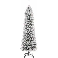 vidaXL Kunstkerstboom Wit 240 cm PVC en Metaal en Plastic