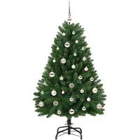 vidaXL Kunstkerstboom 120 cm 150 LED's Warmwit PVC en Staal Groen